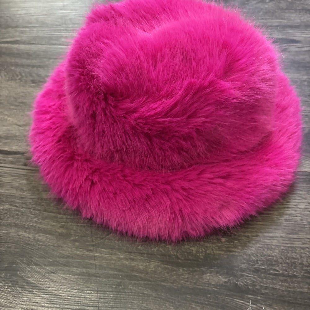 Fuzzy Bucket Hat for Women Winter Fluffy Furry Plush Faux Fur Hats Bucket Hats